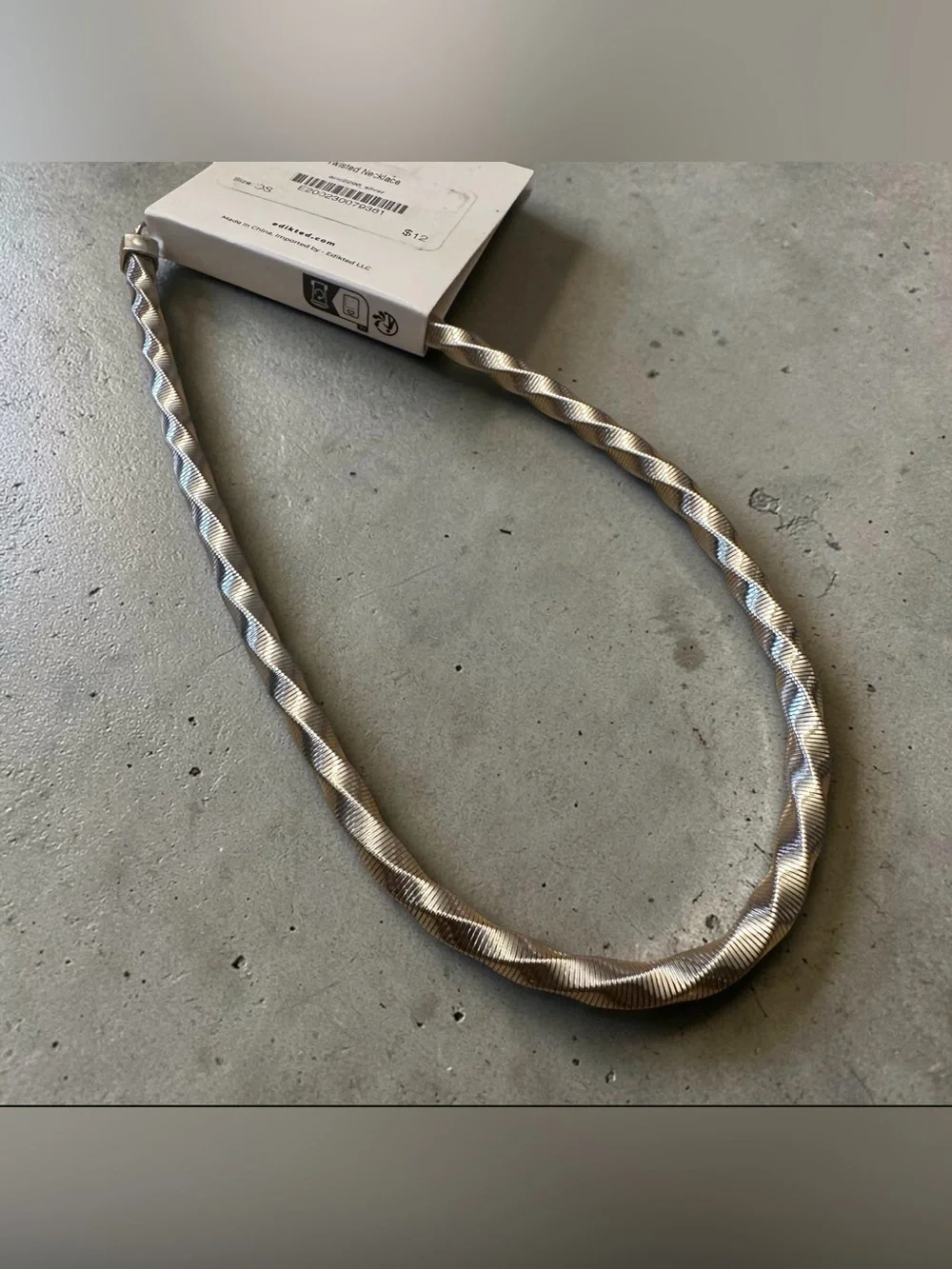 Edikted Silver Twisted Necklace